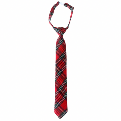 Classic Christmas Plaid Boys Pre-tied Tie (2024)