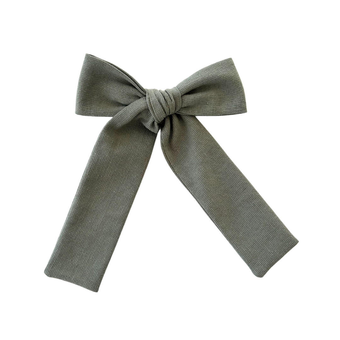 Cayden Sage Long Tail Hair Bow Clip