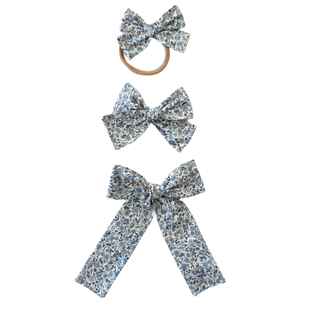 McCoy Floral Long Tail Hair Bow Clip