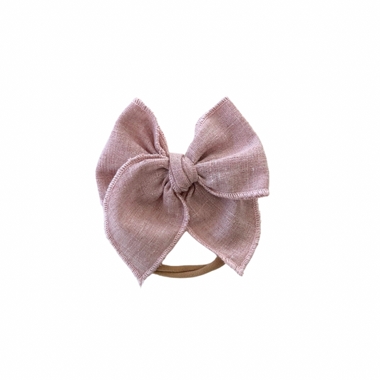 Rose Linen Mini Lovely Hair Bow