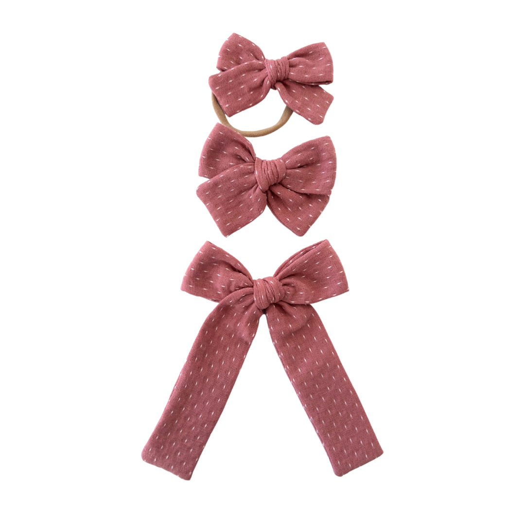 Dottie Long Tail Hair Bow Clip