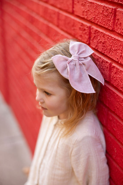 Rose Linen Lovely Hair Bow Clip