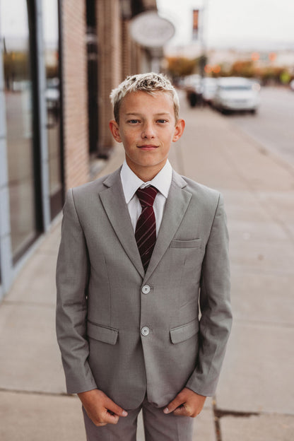 Maroon Stripe Boys Regular Tie